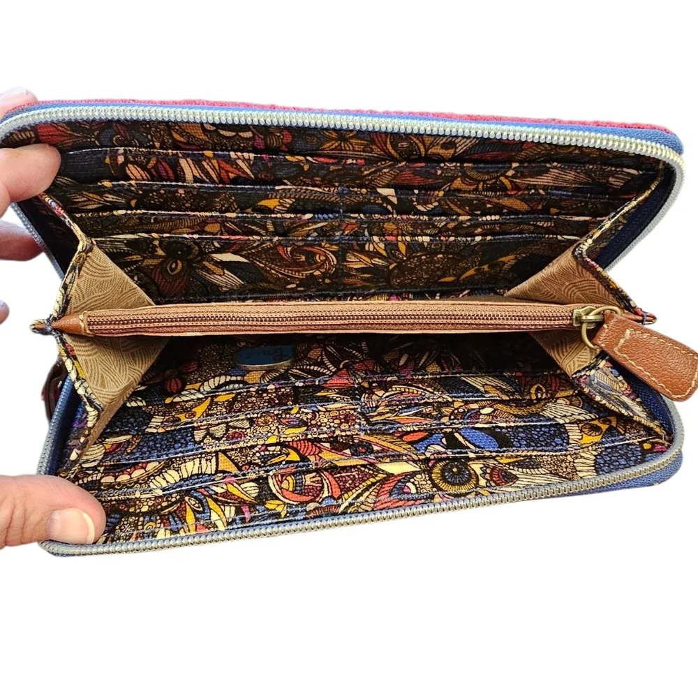 Sakroots Owl Mosaic Print Long Wallet